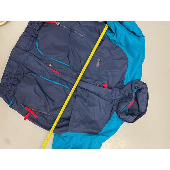 Columbia Vintage ‘80s Turquoise Blue + Red Ski Jacket Coat, men’s size XL - Picture 6 of 15